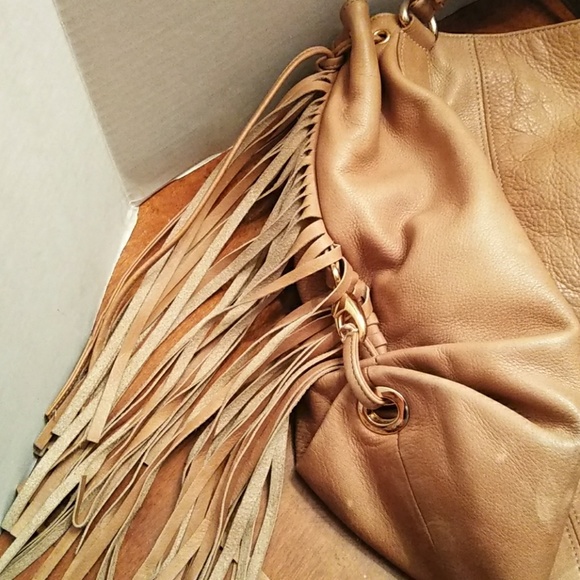 ZINA EVA LEATHER HOBO FRINGE PURSE - Picture 7 of 8